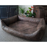 Produktbild von Hundebettenmanufaktur Orthopedico Hundesofa mit Viscoschaum Matratze in Wildlederoptik Braun 80 cm x 60 cm
