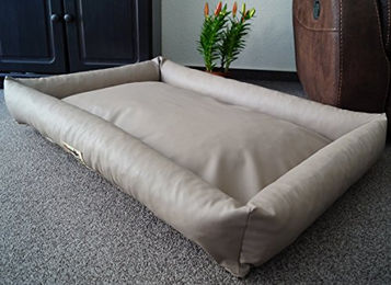 Hundebettenmanufaktur PicoBello Hundebett aus Kunstleder wendbar für erwachsene Hunde – Bild 1 von 3