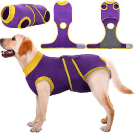 Hundebody Leckschutz nach Kastration aus Baumwolle lila Größe XL – Bild 1 von 4