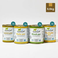 Produktbild von Hundefutter Dose Huhn Truthahn Lamm Hirsch ohne Farb- und Aromastoffe sowie Konservierungsstoffe 12 x 800 g