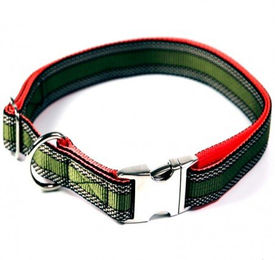 Hundehalsband A. Hoffmann GmbH Alu-Max Soft Nylon Khaki wasserabweisend 45-70cm 25mm – Bild 1 von 1