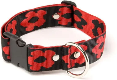 Produktbild von Hundehalsband Alter Ego mit Blumenmuster aus Nylon in Rot Größe L
