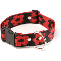 Produktbild von Hundehalsband Alter Ego mit Blumenmuster aus Nylon in Rot Größe L