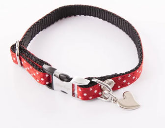 Produktbild von Hundehalsband Alter Ego mit Punkten in Rot Größe XS