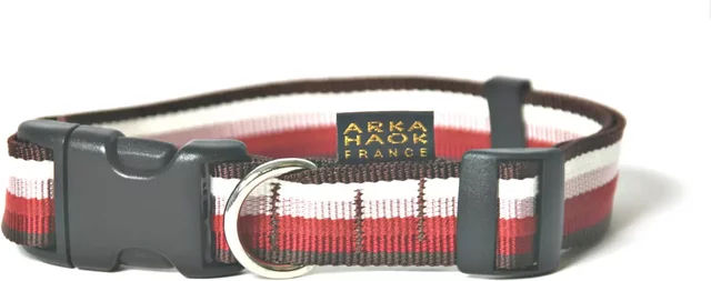 Produktbild von Hundehalsband ARKA Haok Gurtband 15 mm Rot Bunt 15/25-36 cm
