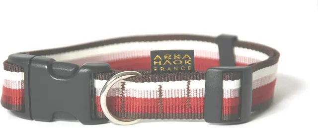 Produktbild von Hundehalsband Arka Haok Gurtband Rot Bunt 40/64 cm