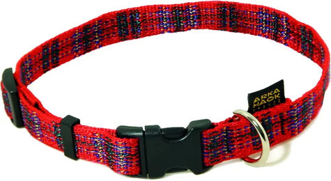 Produktbild von Hundehalsband ARKA Haok Plaid Rot aus Polyester 32-52 cm