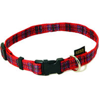 Produktbild von Hundehalsband ARKA Haok Plaid Rot aus Polyester 32-52 cm
