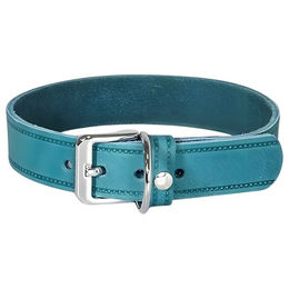 Hundehalsband aus Leder in Petrol/Türkis mit 47 cm Länge und 40 mm Breite – Bild 1 von 1