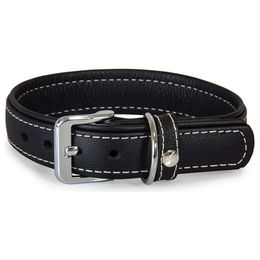 Produktbild von Hundehalsband Barcelona Black aus Bio-Leder in Schwarz 25 cm
