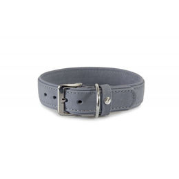 Produktbild von Hundehalsband Boston aus Leder Grau 16 mm 35 cm