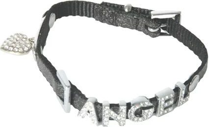 Produktbild von Hundehalsband Carlain Angel aus Nylon in Schwarz und Silber 20/45 cm