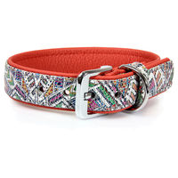 Produktbild von Hundehalsband Casablanca Mosaik Rubyred aus Leder 45 cm x 25 mm