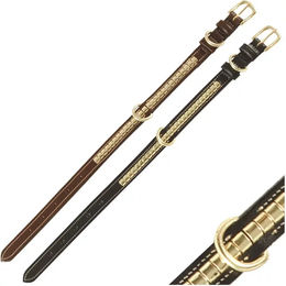 Produktbild von Hundehalsband Chetak Houston aus Kunstleder für erwachsene Hunde 65 cm Schwarz Braun