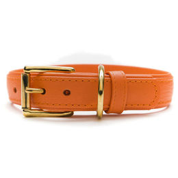 Produktbild von Hundehalsband Como aus Leder in Orange, Breite 30 mm, Länge 55 cm