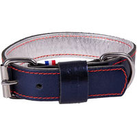 Produktbild von Hundehalsband Dakota aus Leder von Martin Sellier in Blau 25/45 cm