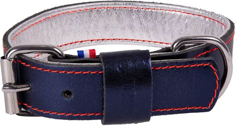 Hundehalsband Dakota aus Leder von Martin Sellier in Blau 30/50 cm – Bild 1 von 1