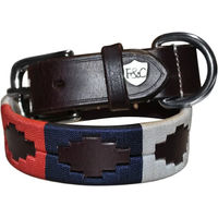 Produktbild von Hundehalsband Flags&Cup Chukka aus Leder in Braun Bunt 35 cm