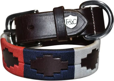 Produktbild von Hundehalsband Flags&Cup Chukka aus Leder in Braun Bunt für erwachsene Hunde