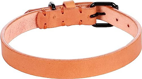 Hundehalsband Flamingo Leano aus Leder in Cognac Braun Größe M 36-44 cm – Bild 1 von 4