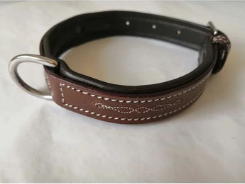 Produktbild von Hundehalsband Hekktor Odin aus Leder für erwachsene Hunde in Schwarz oder Braun Größe XL