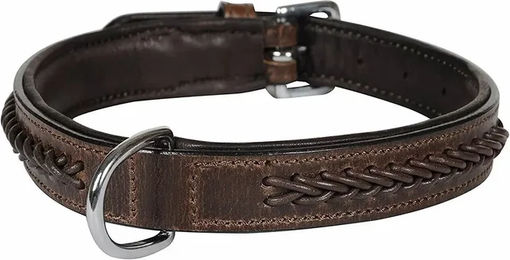 Produktbild von Hundehalsband Hekktor Thor aus Leder in Schwarz oder Braun Größe M für erwachsene Hunde