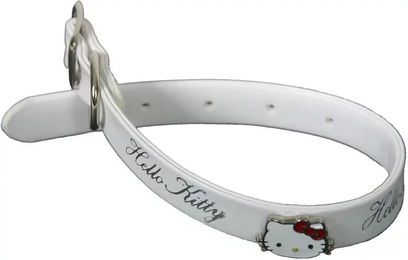 Produktbild von Hundehalsband Hello Kitty aus Kunstleder in Weiß 20/40 cm