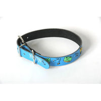 Produktbild von Hundehalsband Martin Sellier aus Leder in Blau mit Serigraphie