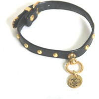 Produktbild von Hundehalsband Martin Sellier Deco Coeur aus Leder in Schwarz und Gold 12/35 cm