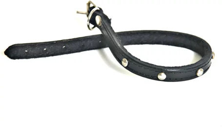 Hundehalsband Martin Sellier Feut Clou aus Leder in Schwarz – Bild 1 von 1
