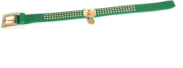 Produktbild von Hundehalsband Martin Sellier mit Strass aus Kunstleder in Grün 25/35 cm