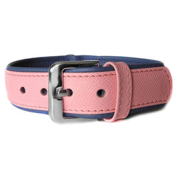 Produktbild von Hundehalsband Milano aus Leder in Candy/Saphire, Länge 60 cm, Breite 35 mm