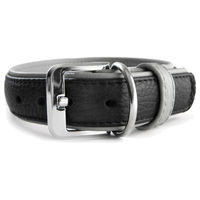 Produktbild von Hundehalsband New York aus Leder schwarz/grau Länge 55 cm Breite 35 mm