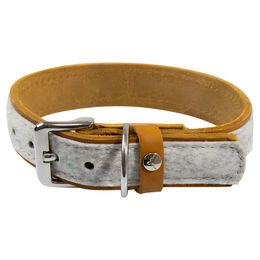 Produktbild von Hundehalsband Norden aus Leder in Grau und Braun 60 cm x 40 mm
