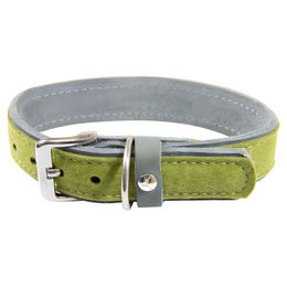 Produktbild von Hundehalsband Norden aus Leder in Lime/Granite mit 40 mm Breite und 65 cm Länge