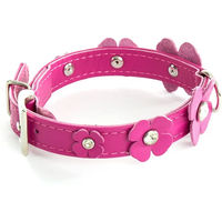 Produktbild von Hundehalsband Sellerie Canine Vendéenne Trefle aus Kunstleder wasserabweisend Rosa 14/31 cm