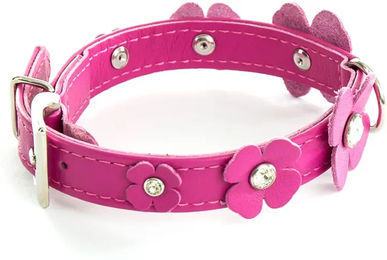 Produktbild von Hundehalsband Sellerie Canine Vendéenne Trefle aus Kunstleder wasserabweisend Rosa 31/55 cm