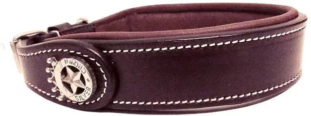 Produktbild von Hundehalsband Silver Crown Carlotta aus Leder in Braun für erwachsene Hunde