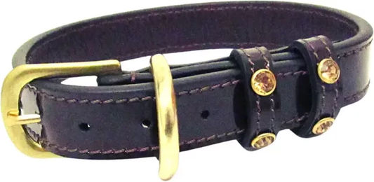 Produktbild von Hundehalsband Silver Crown Cavaletti mit Strass aus Kunstleder 40 cm