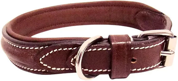 Produktbild von Hundehalsband Silver Crown Fairway aus Leder in Braun und Silber