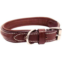 Produktbild von Hundehalsband Silver Crown Fairway aus Leder in Braun und Silber