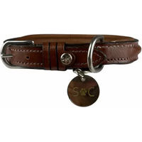 Produktbild von Hundehalsband Silver Crown JO aus Leder in Silber und Braun für erwachsene Hunde