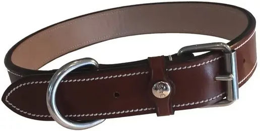 Produktbild von Hundehalsband Silver Crown Karl aus Leder in Braun für erwachsene Hunde