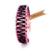 Produktbild von Hundehalsband Tierluxe Lori Handgemacht aus Biothane und Paracord Rosa Schwarz XS