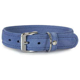 Hundehalsband Toronto Jeans aus Leder Blau Mini 25 cm – Bild 1 von 1