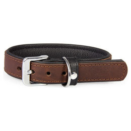 Produktbild von Hundehalsband Vancouver aus Leder Mocca/Black 45 cm