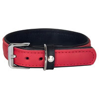 Produktbild von Hundehalsband Vancouver aus Leder Rot/Schwarz 75 cm Breite 40 mm