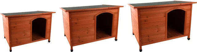 Hundehütte Flamingo Plano Classic aus Holz in Braun für kleine bis mittlere Hunde – Bild 1 von 1