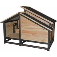 Produktbild von Hundehütte Duvoplus Woodland Design Barking Bungalow aus Holz in Natur Beige Größe M