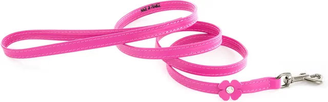 Produktbild von Hundeleine aus Leder Sellerie Canine Vendéenne Trefle in Rosa 160 cm